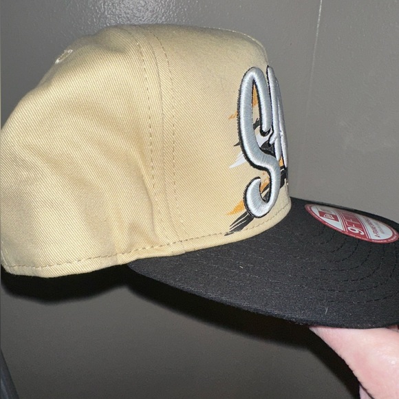 New Era Saints A-Frame Snapback Hat - Tan and Black NWT - Picture 3 of 10